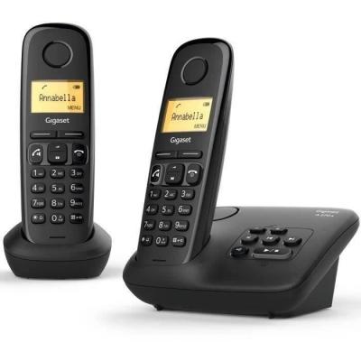 Téléphone sans fil Gigaset A270 A Duo - Noir: Répondeur et design compact