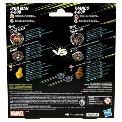 Pack Beyblade X: Iron Man vs. Thanos - Jeu Marvel pour 8 ans