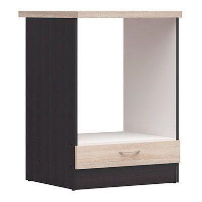Découvrez le Meuble bas four JUNONA 60 cm avec plan de travail - Chêne Sonoma. Parfait pour votre cuisine, livré dans un colis p