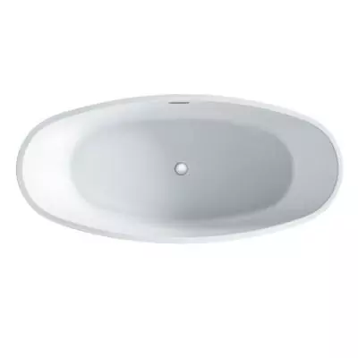 Baignoire îlot OCEANIC - En acrylique blanc - Bonde poussoir