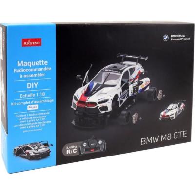 Voiture Télécommandée BMW M8 GTE Blanc - 1/18 - Assemblage Facile