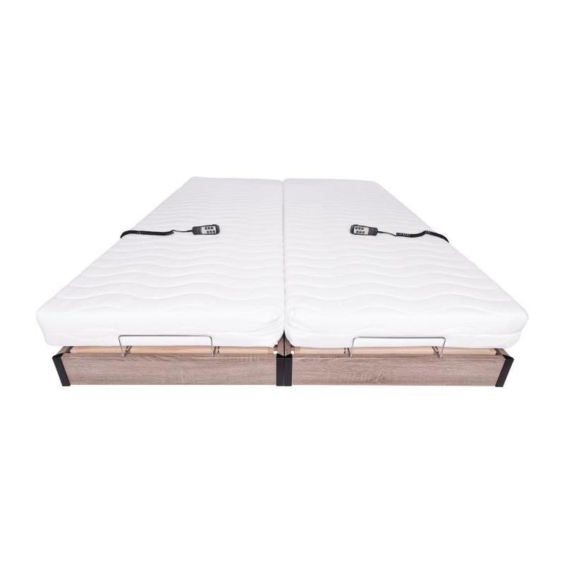 Ensemble relaxation matelas + sommiers électriques 2x80x200 - Qualité française
