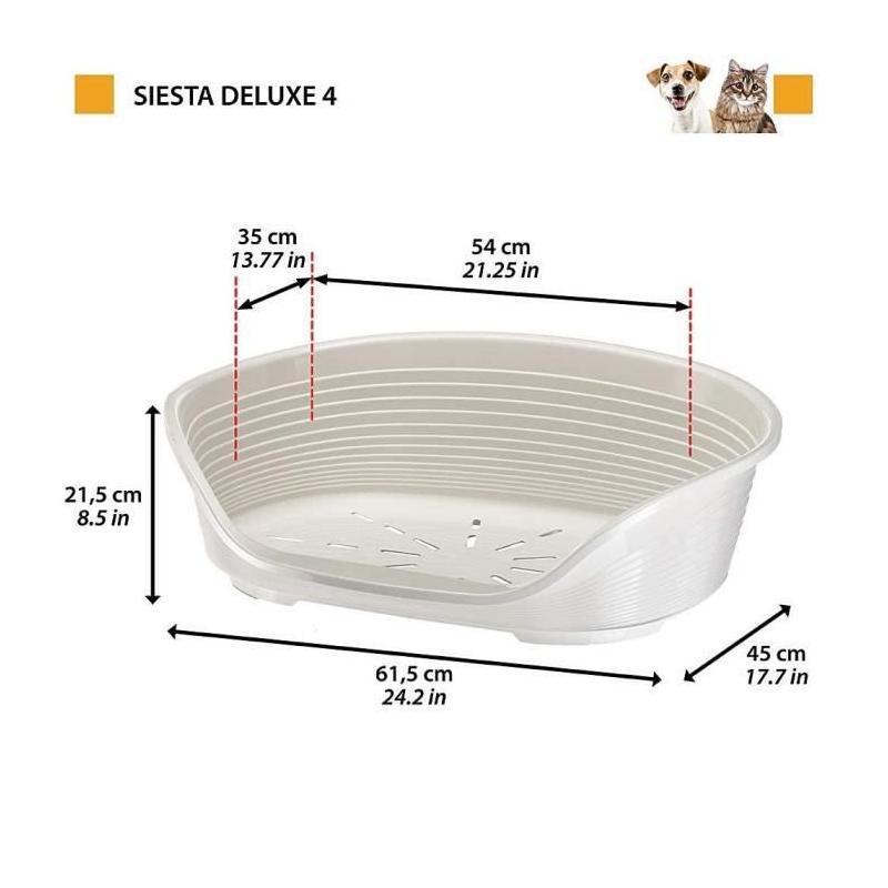 Panier pour chien FERPLAST SIESTA Deluxe Taille 4 - Gris foncé - Confort et style