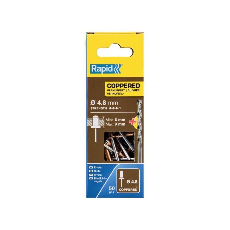 Rivets Rapides en Aluminium Cuivre Ø 4,8x12 mm (50 pcs)