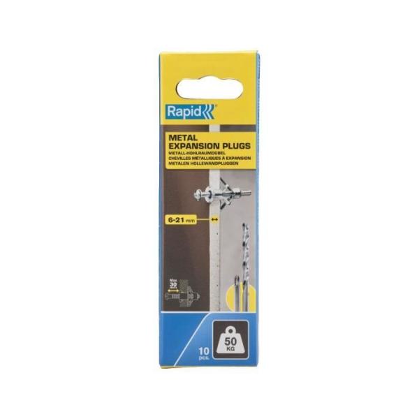 Blister de 10 pcs. bouchons d'expansion métalliques ø13x52 vis m6x63 5001553 rapid