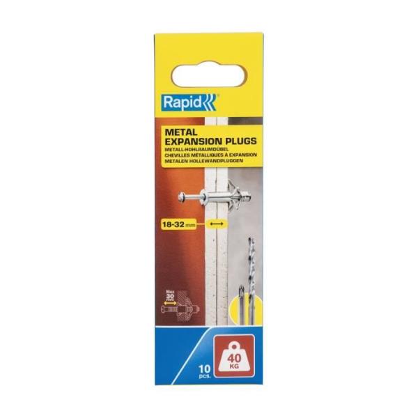 Blister de 10 pcs. bouchons d'expansion métalliques ø11x65 vis m5x74 5001551 rapid