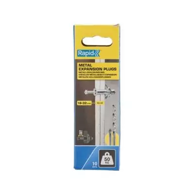Blister 10pcs bouchons expansion métalliques ø13x65 vis m6x75