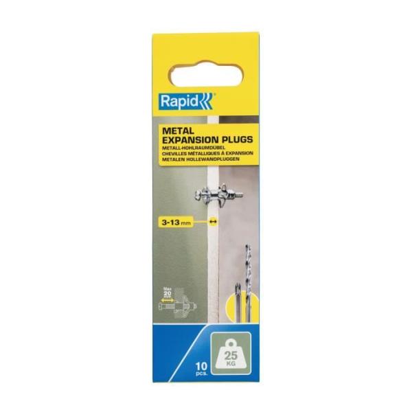 Blister de 10 pcs. bouchons d'expansion métalliques ø8x32 vis m4x40 5001546 rapid