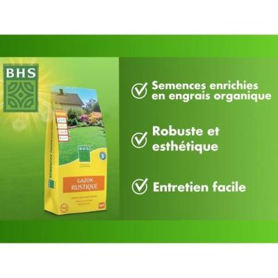Gazon Rustique BHS - 5kg - Jardins Traditionnels - Dense & Esthétique