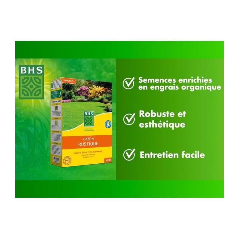 Gazon Rustique BHS - 5kg - Jardins Traditionnels - Dense & Esthétique