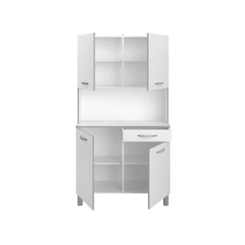 Buffet de cuisine moderne blanc - 4 portes - OSLO - L 101 cm