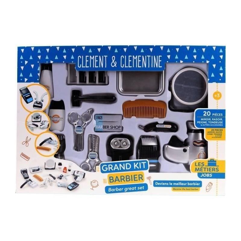 Set coiffeur pour enfants - CLEMENT CLEMENTINE - Tondeuse, sèche-cheveux, rasoirs