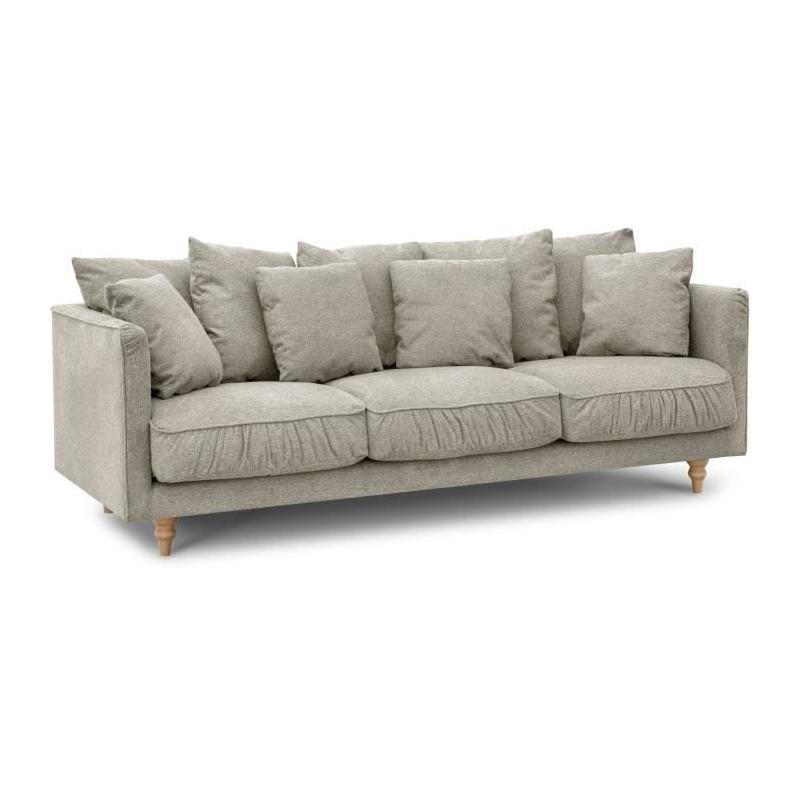 Canapé fixe 4 places CONSTANCE - Beige - Éco-responsable - Label Oeko-Tex