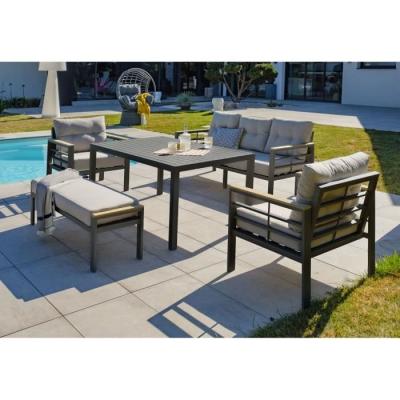 Ensemble de jardin moderne - Gris Anthracite - Aluminium - 6 places