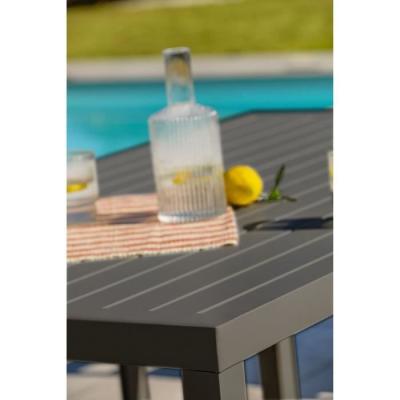 Ensemble de jardin moderne - Gris Anthracite - Aluminium - 6 places
