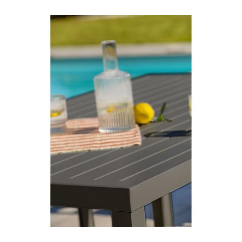 Ensemble de jardin moderne - Gris Anthracite - Aluminium - 6 places