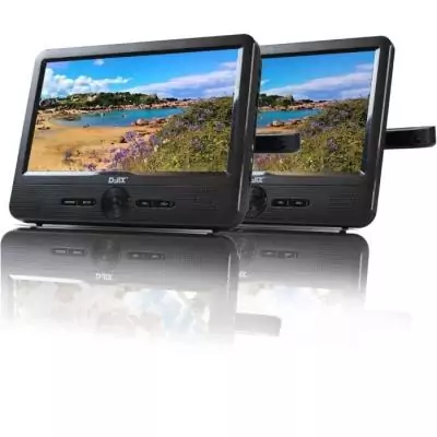 Lecteur DVD portable DJIX PVS906-50SM 9 - Double écran - Autonomie 2h - Noir - Idéal pour les voyages