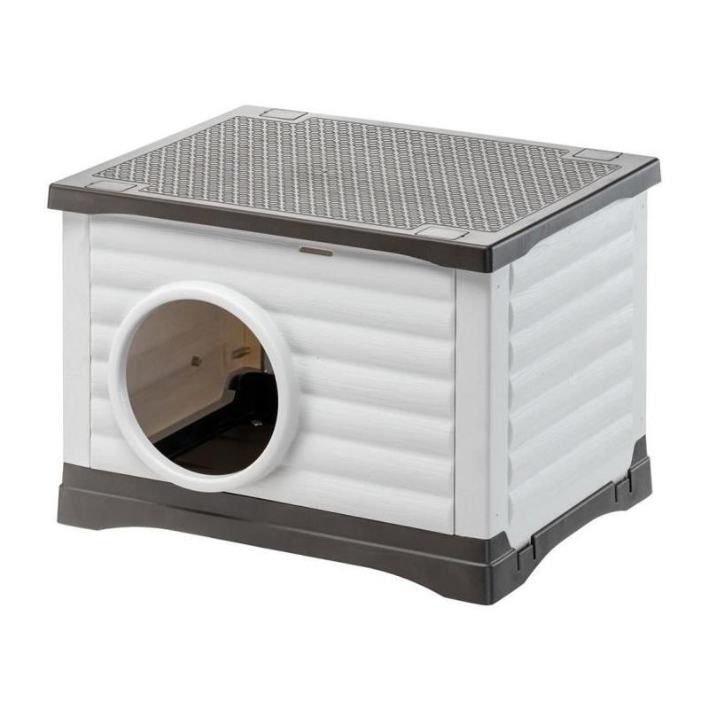 Maison pour petit animal - FERPLAST PETVILLA 60 - Blanc / Gris