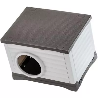 Maison pour petit animal - FERPLAST PETVILLA 60 - Blanc / Gris Maison pour petit animal - FERPLAST PETVILLA 60 - Blanc / Gris