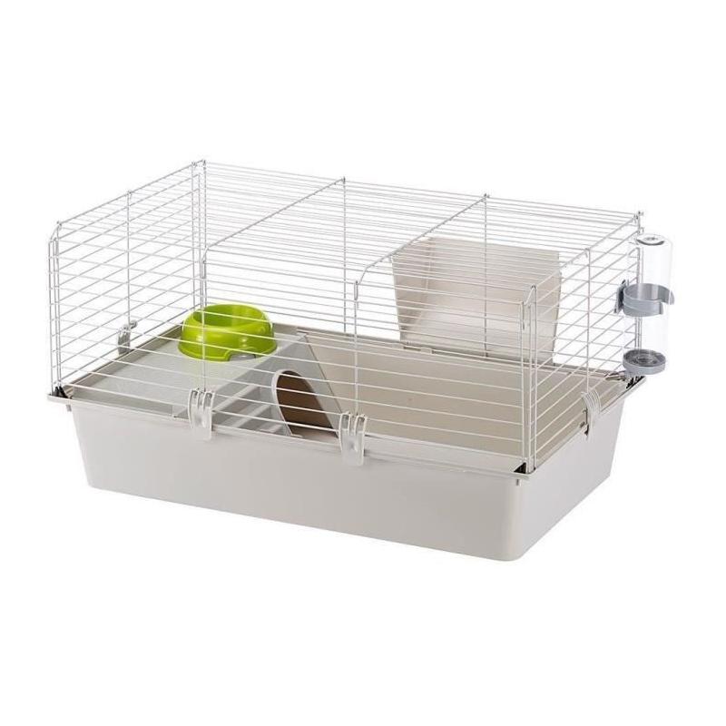 Cage Ferplaste Cavie 80x1 - Gris clair - Idéal pour petits animaux