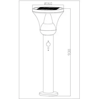 Lampadaire solaire GALIX - Tres éclairant - H93 cm - 1000 Lumens