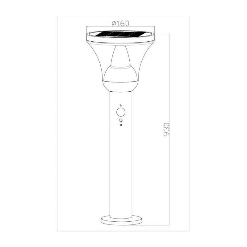 Lampadaire solaire GALIX - Tres éclairant - H93 cm - 1000 Lumens