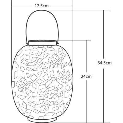 Lanterne solaire GALIX G2002 cuivre - Éclairage LED blanc - H35 cm