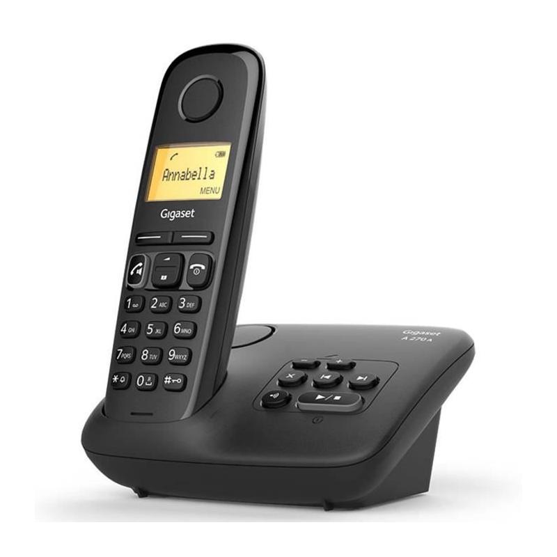 Pack téléphone fixe Gigaset A270 A Solo avec répondeur Noir