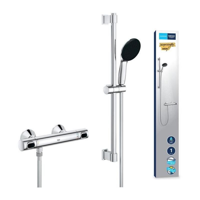 Ensemble de douche Grohe 34800001 - Economie d'eau - Prêt à installer