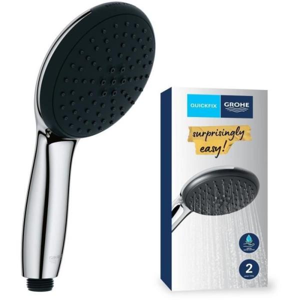 Pommeau de douche - GROHE Vitalio Start 110 27946001 - 2 jets (Pluie/Stimulant) - Economie d'eau - Procédé anti-calcaire - Chr