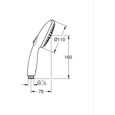 Pommeau de douche GROHE Vitalio Start 110 - 2 jets - Economie d'eau