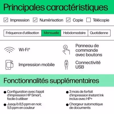Imprimante HP Deskjet 4222e Tout-en-un - Couleur, Copie, Scan - HP+