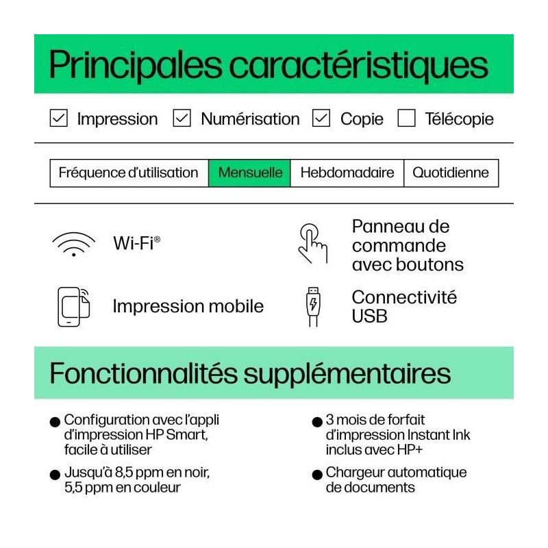 Imprimante HP Deskjet 4222e Tout-en-un - Couleur, Copie, Scan - HP+