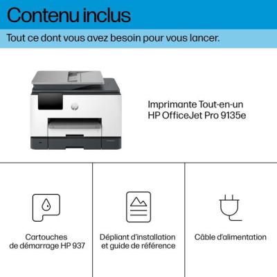 Imprimante HP OfficeJet Pro 9135e: Couleur Recto Verso, 3 mois Instant Ink inclus