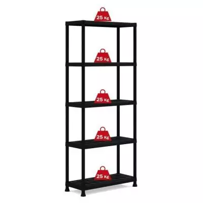 Étagère de rangement KETER - 5 tablettes - Noir, idéale pour votre atelier Étagère de rangement KETER - 5 tablettes - Noir, idéale pour votre atelier