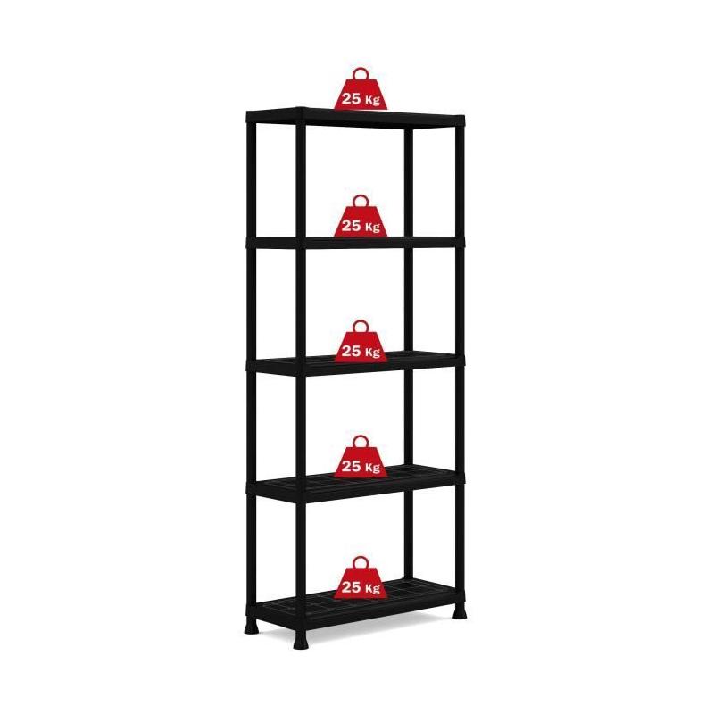Étagère de rangement KETER - 5 tablettes - Noir, idéale pour votre atelier