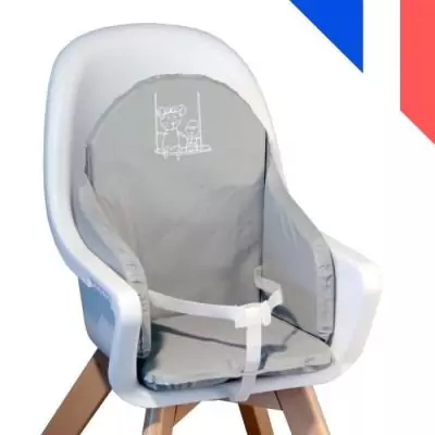 Coussin Chaise Haute Bébé LOOPING | PVC Imperméable, Sangles, Fabriqué en France