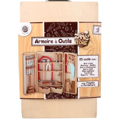 Armoire à outils en bois PLANETE BOIS - 25 pcs - FSC
