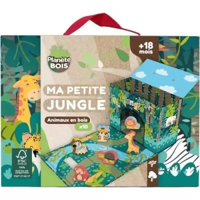 Jeu enfant Safari en bois - 10 pièces FSC - À partir de 18 mois Jeu enfant Safari en bois - 10 pièces FSC - À partir de 18 mois