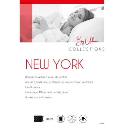 Ensemble sommier et matelas 160x200cm - 960 ressorts ensachés - URBAN Collections NEW-YORK
