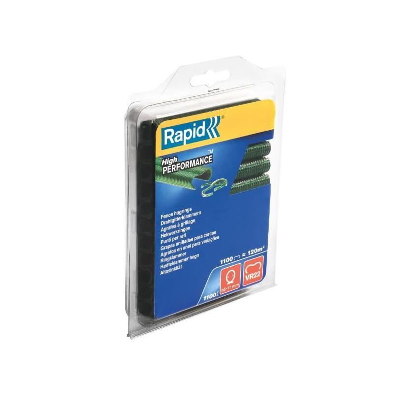 Agrafes grillage RAPID VR22 Vert - Blister 1100 - AGRAFEUSE A MAIN !