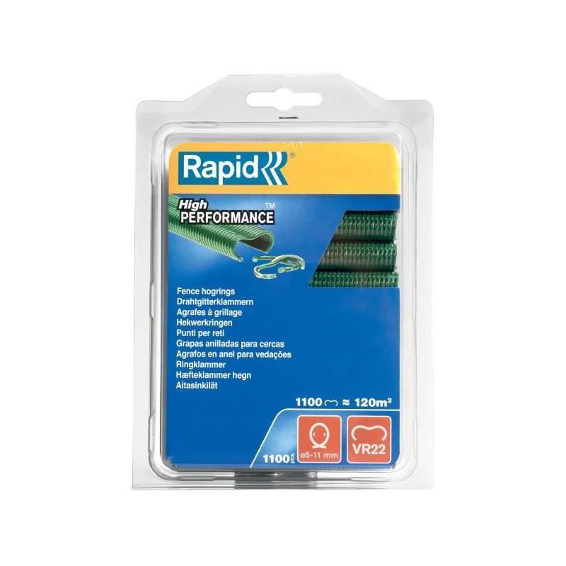 Agrafes grillage RAPID VR22 Vert - Blister 1100 - AGRAFEUSE A MAIN !
