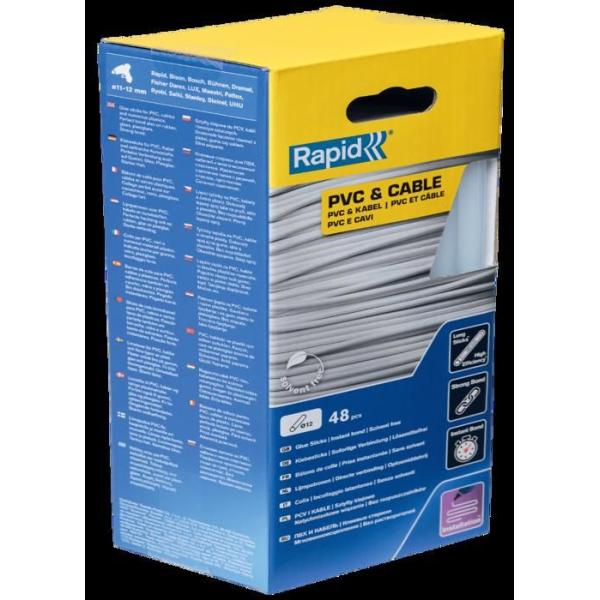 Bâtons de colle - Rapid - 12 mm - 48 bâtons - PVC - Résine - Intérieur