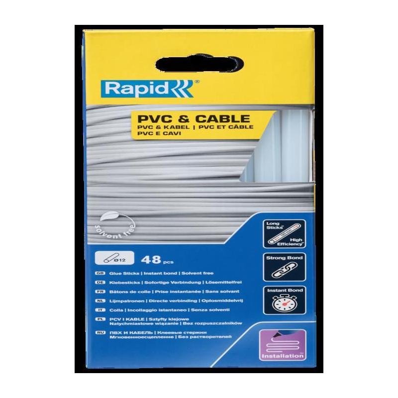 Bâtons de colle Rapid 12 mm - 48 bâtons PVC - Résine