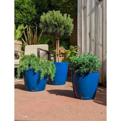 Bac à fleurs rond Riviera Eva New - Diamètre 46 cm - Bleu