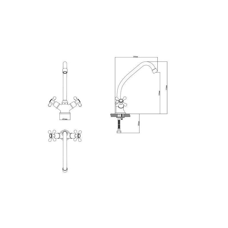 Robinet de cuisine Beverly - Bronze vieilli