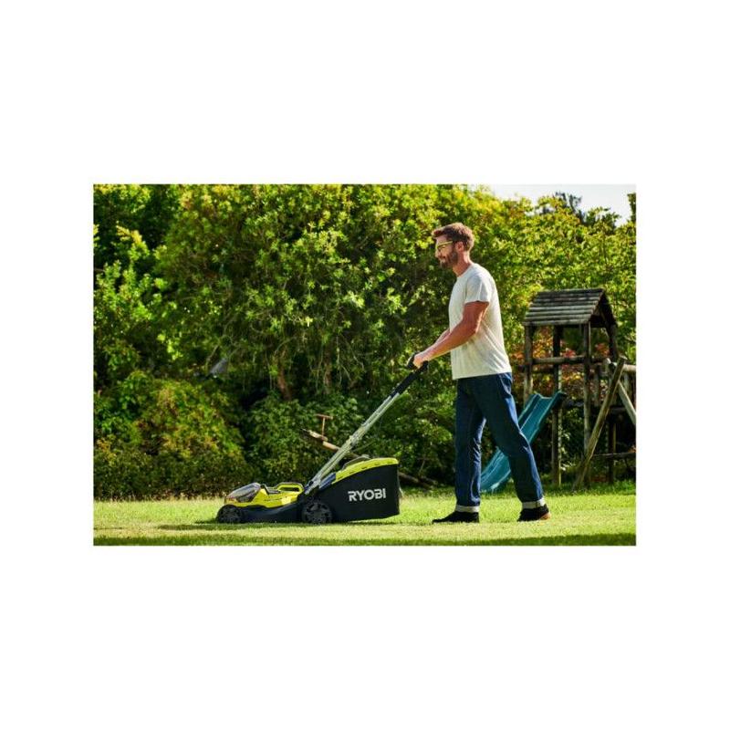 Tondeuse HYBRIDE 36V RYOBI - Coupe 37 cm + 2 batteries 5 Ah & charg.