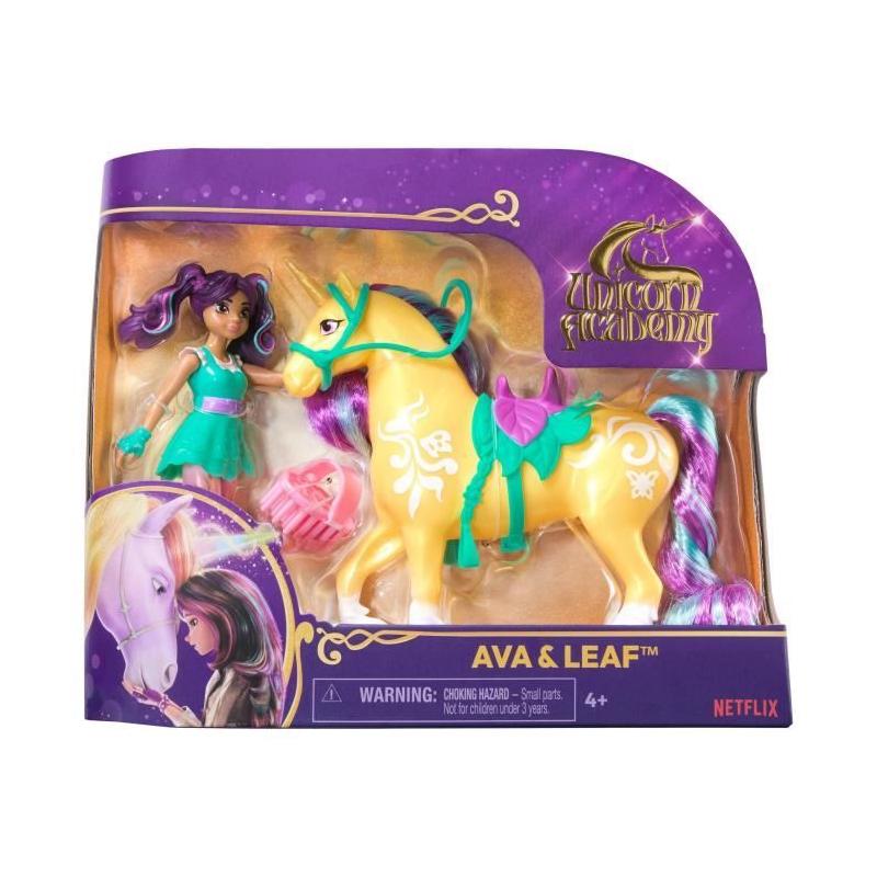Coffret Licorne et Poupée Leaf & Ava Unicorn Academy - Jouet de Collection