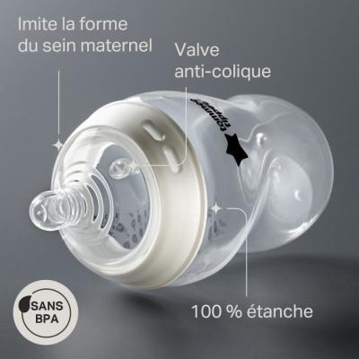 Lot de 6 Biberons Anti-colique Tommee Tippee Natural Start - Colorés