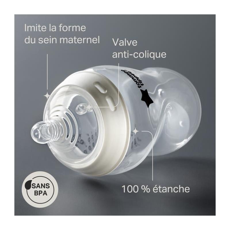 Lot de 6 Biberons Anti-colique Tommee Tippee Natural Start - Colorés